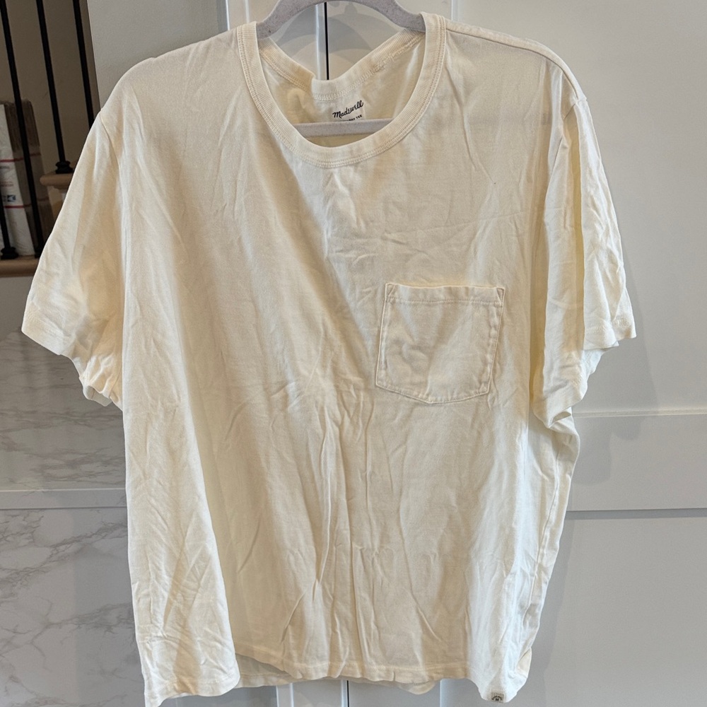 Sale 3/15 Madewell Men's Off-White Pocket Tee